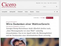 Bild zum Artikel: AKK und die Meinungsfreiheit - Wirre Gedanken einer Wahlverliererin