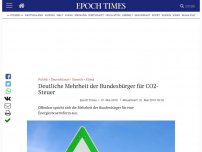 Bild zum Artikel: Deutliche Mehrheit der Bundesbürger für CO2-Steuer