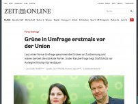 Bild zum Artikel: Forsa-Umfrage: Grüne in Umfrage erstmals vor der Union