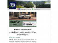 Bild zum Artikel: Kind an Grundschule aufgehängt aufgefunden: Kripo sucht Zeugen