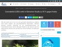 Bild zum Artikel: Cannabidiol (CBD) wirkt in klinischer Studie zu 92 % gegen Krebs