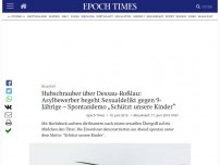 Bild zum Artikel: Hubschrauber über Dessau-Roßlau: Asylbewerber begeht Sexualdelikt gegen 9-Jährige – Spontandemo „Schützt unsere Kinder“