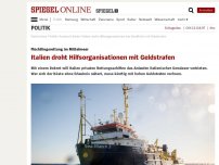 Bild zum Artikel: Flüchtlingsrettung im Mittelmeer: Italien droht Hilfsorganisationen mit Geldstrafen