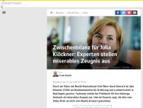 Bild zum Artikel: Zwischenbilanz für Julia Klöckner: Experten stellen miserables Zeugnis aus