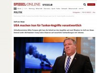 Bild zum Artikel: Golf von Oman: USA machen Iran für Tanker-Angriffe verantwortlich