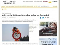 Bild zum Artikel: Laut  Forsa-Umfrage: Mehr als die Hälfte der Deutschen wollen ein Tempolimit