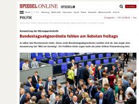 Bild zum Artikel: Auswertung der Sitzungsprotokolle: Bundestagsabgeordnete fehlen am liebsten Freitags