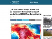 Bild zum Artikel: „Die Hölle kommt“: Europa bereitet sich auf die schlimmste Hitzewelle seit 2003 vor, die bis zu 70.000 Menschen getötet hat