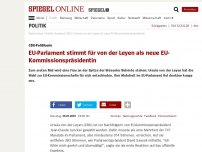 Bild zum Artikel: CDU-Politikerin: EU-Parlament stimmt für von der Leyen als neue EU-Kommissionspräsidentin