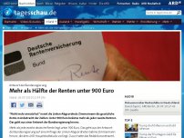 Bild zum Artikel: Mehr als die Hälfte der Renten unter 900 Euro