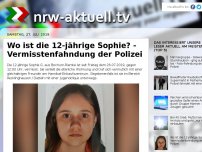 Bild zum Artikel: Wo ist die 12-jährige Sophie? - Vermisstenfahndung der Polizei