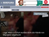 Bild zum Artikel: Lüge: Mann in Erfurt wurden nicht die Hände von Migranten abgehackt