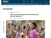 Bild zum Artikel: „Dies ist der letzte Tag für mich in Schweden für eine sehr lange Zeit“