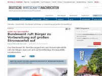 Bild zum Artikel: Bundesamt ruft Bürger zu Vorbereitung auf großen Stromausfall auf