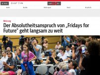 Bild zum Artikel: Der Absolutheitsanspruch von „Fridays for Future“ geht langsam zu weit