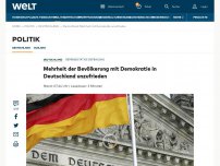 Bild zum Artikel: Mehrheit der Bevölkerung mit Demokratie in Deutschland unzufrieden