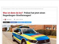 Bild zum Artikel: Was ist denn da los?: Polizei hat jetzt einen Regenbogen-Streifenwagen!