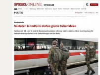 Bild zum Artikel: Bundeswehr: Soldaten in Uniform dürfen gratis Bahn fahren