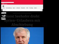 Bild zum Artikel: Horst Seehofer droht Syrien-Urlaubern mit Abschiebung