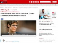 Bild zum Artikel: Die FOCUS-Kolumne von Jan Fleischhauer - Eine Frau will nach unten: Weshalb Kramp-Karrenbauer nie Kanzlerin wird