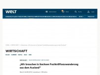 Bild zum Artikel: „Wir brauchen in Sachsen Fachkräftezuwanderung aus dem Ausland“