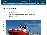 Bild zum Artikel: Alle 356 Migranten von der „Ocean Viking“ sind jetzt an Land