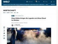 Bild zum Artikel: Diese Zahlen bringen die Legende vom bösen Diesel ins Wanken