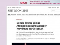 Bild zum Artikel: US-Präsident: Donald Trump bringt Atombombeneinsatz gegen Hurrikans ins Gespräch