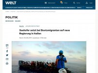 Bild zum Artikel: Seehofer setzt bei Bootsmigranten auf neue Regierung in Italien