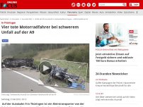 Bild zum Artikel: Auf A9 - Vier tote Motorradfahrer bei schwerem Unfall