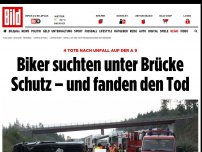 Bild zum Artikel: Biker suchten Schutz vor Regen - LKW fährt auf A9 in Motorradfahrer - 4 Tote