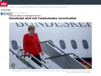 Bild zum Artikel: Kurz am Absturz vorbeigeschrammt: Kanzlerjet wird mit Totalschaden verschrottet