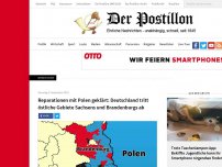 Bild zum Artikel: Reparationen mit Polen geklärt: Deutschland tritt östliche Gebiete Sachsens und Brandenburgs ab