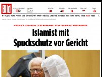 Bild zum Artikel: Er wollte Richter erschießen - Islamist mit Spuckschutz vor Gericht