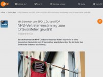 Bild zum Artikel: NPD-Vertreter einstimmig zum Ortsvorsteher gewählt