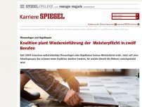 Bild zum Artikel: Fliesenleger und Orgelbauer: Koalition will Meisterpflicht in zwölf Berufen wieder einführen