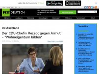 Bild zum Artikel: Der CDU-Chefin Rezept gegen Armut – 'Wohneigentum bilden'