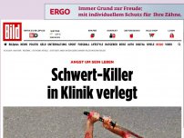 Bild zum Artikel: Angst um sein Leben - Schwert-Killer in Klinik verlegt