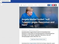 Bild zum Artikel: Angela Merkel fordert 'null Toleranz gegen Rassismus und Hass'