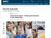 Bild zum Artikel: „Trump ist ein Lügner“ - Thunberg mit Hunderten vor dem Weißen Haus