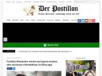 Bild zum Artikel: Postillon-Mitarbeiter würden auch gerne streiken, aber herzlosem Chefredakteur ist Klima egal