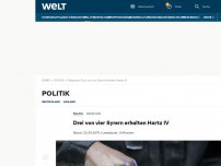 Bild zum Artikel: Drei von vier Syrern erhalten Hartz IV