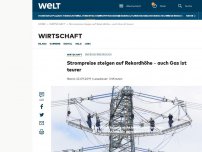 Bild zum Artikel: Strompreise steigen auf Rekordhöhe – auch Gas ist teurer
