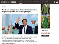 Bild zum Artikel: Nach Wahlsieg: Kurz kann sich vorstellen, Regierung mit Grünen zu sprengen