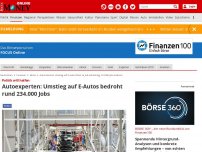 Bild zum Artikel: Politik will helfen - Autoexperten: Umstieg auf E-Autos bedroht rund 234.000 Jobs