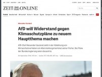 Bild zum Artikel: Alexander Gauland: AfD will Widerstand gegen Klimaschutzpläne zu neuem Hauptthema machen