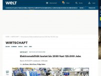 Bild zum Artikel: Elektromobilität kostet bis 2030 fast 125.000 Jobs