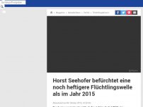 Bild zum Artikel: Horst Seehofer befürchtet eine noch heftigere Flüchtlingswelle als im Jahr 2015