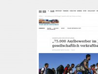 Bild zum Artikel: Verteilungsquote: „75.000 Asylbewerber pro Jahr sind gesellschaftlich verkraftbar“
