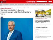 Bild zum Artikel: Ein Name explizit genannt - 'Geistige Brandstifter': Bayerns Innenminister gibt AfD Mitschuld an Halle-Terror